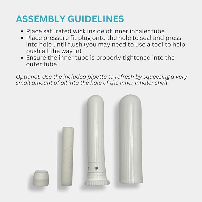 Wild Essentials Essential Oil Inhaler Tubes, 12 Pack Aromatherapy Inhaler Sticks with Wicks, Portable Nasal Diffuser Containers, Thick Medical Grade Plastic, Made in USA Travel Scent Stick Kit
