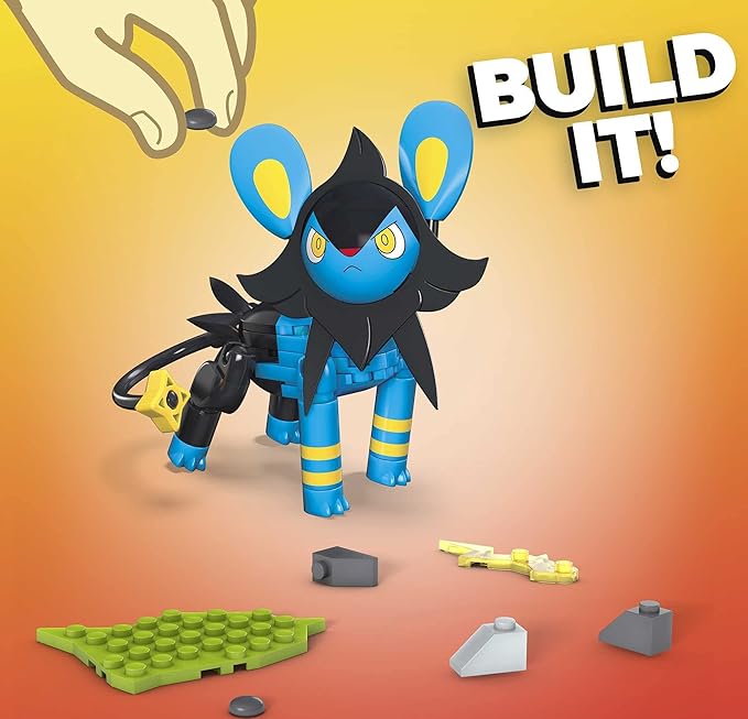 Mega Construx Pokemon Luxio Construction Set with Character Figures, Building Toys for Kids (67 Pieces)