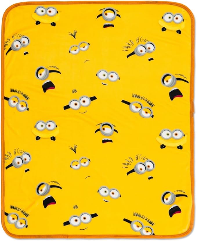 Despicable Me 4 Minions Kids Bedding Super Soft Silk Touch Throw, 40 in x 50 in, (Officially Licensed Product) By Franco