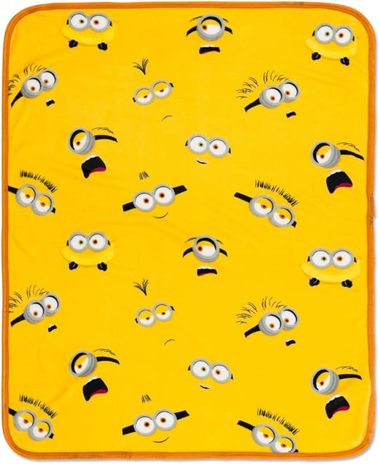Despicable Me 4 Minions Kids Bedding Super Soft Silk Touch Throw, 40 in x 50 in, (Officially Licensed Product) By Franco
