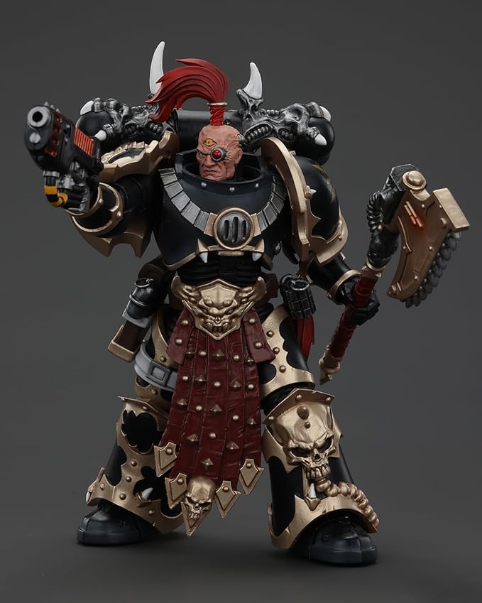 JoyToy Warhammer 40K Genuine License 1:18 Action Figure, Chaos Space Marines Black Legion Chosen with Plasma Pistol and Power Axe, 4.96 inch Collectible Action Figures Sets