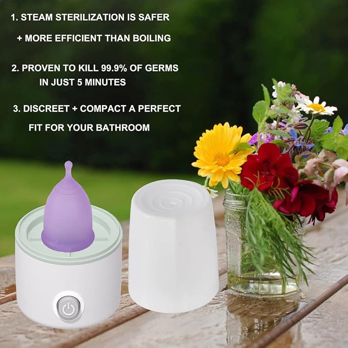 Menstrual Cups Steamer Machine High Temperature Wash Your Cup 99.9% Dirty 8 Minutes (Model Five)