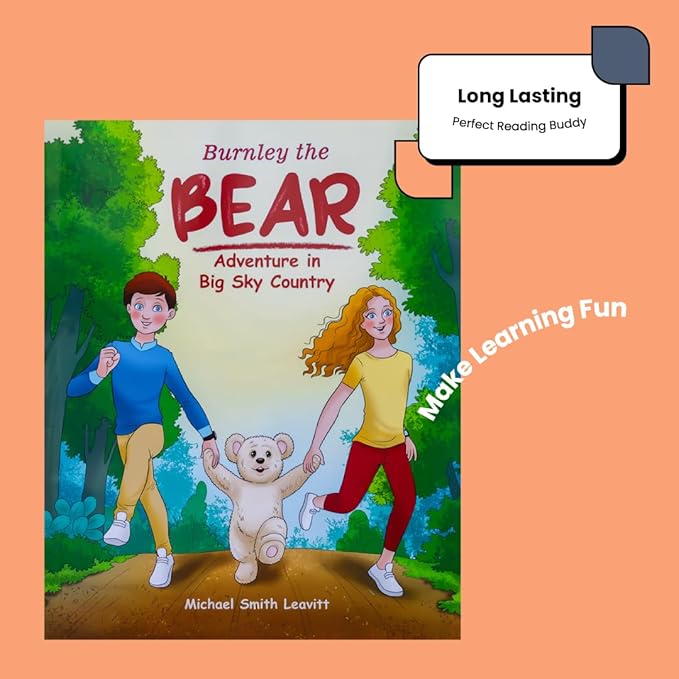 Burnley The Teddy Bear Stuffed Animal Including Interactive Storybook, Book with Stuffed Animal Set with Teddy Bear Plush & Beautifully Illustrated Childrens Book for (Ages 3-8)