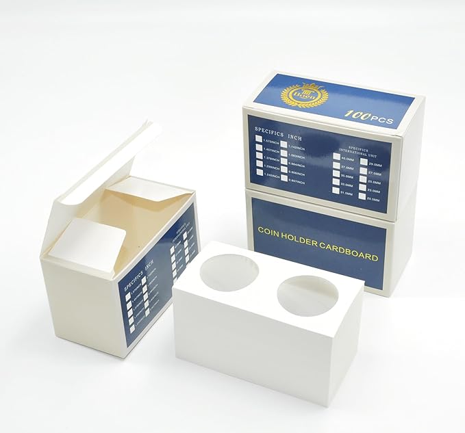Boen 300Pcs 35mm/(1.37 Inch) Coin Holders for Colletors The Coin Collection Supplies Coin Cardboard Coin Flips for Coin Collection