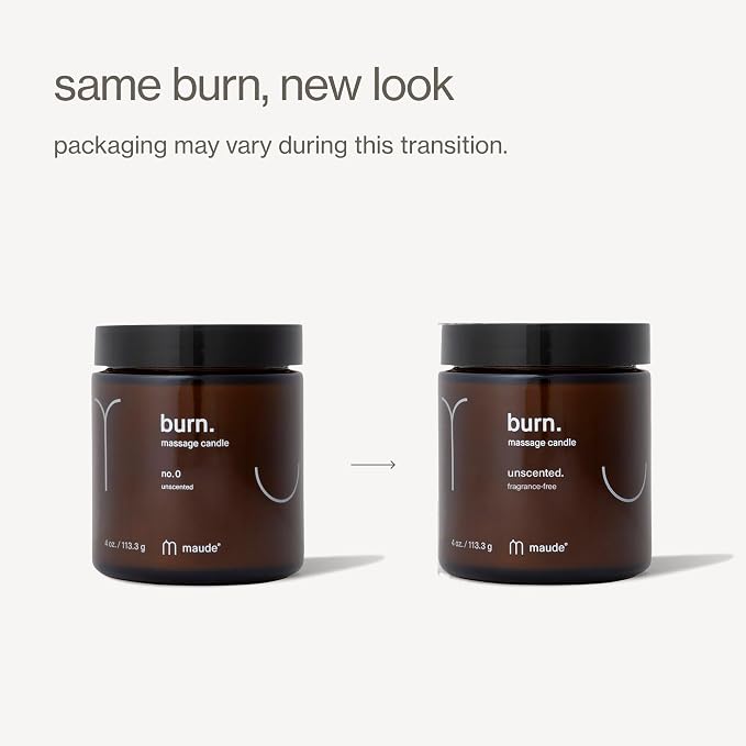 Maude Burn, Green Room (No. 3) - Hydrating + Skin-Softening Soybean + Jojoba Oil Massage Candle - Soothing Massage Oil Candle with Notes of Eucalyptus + Sandalwood - Relaxing Self Care Gifts (4 oz)