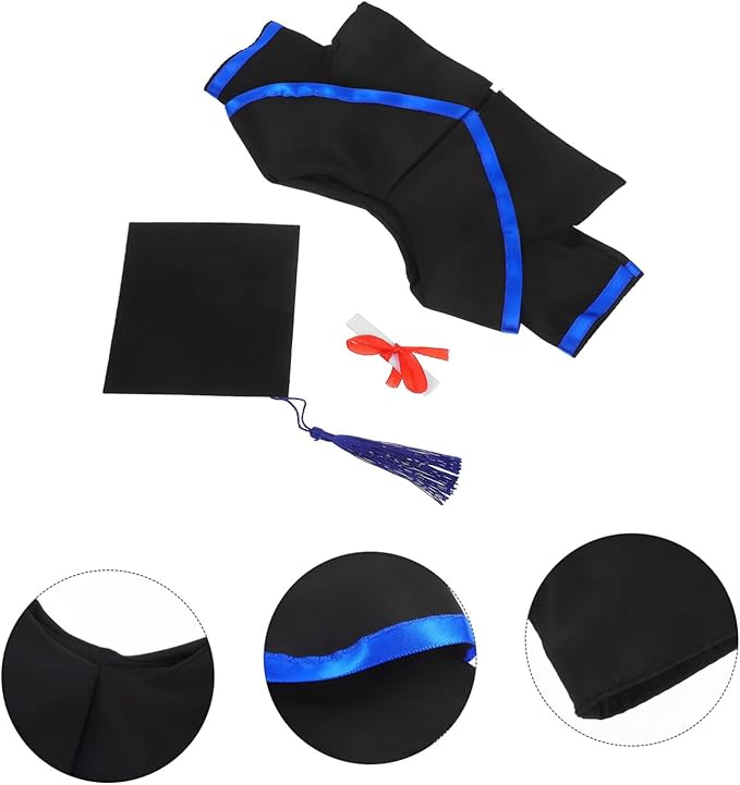 IMIKEYA Miniature Graduation Robe for Dolls Plush Outfit Cap for Decorative Play