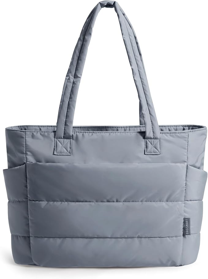 BAGSMART Tote Bag for Women, Lightweight Puffy Tote Bag with Compartments Shoulder Bag Handbag for Travel, Work, Gym | Lightweight