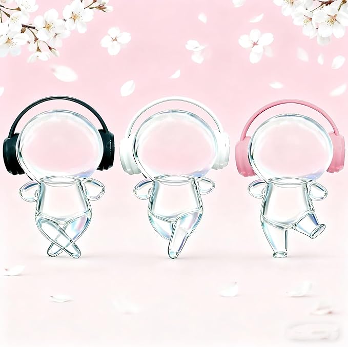 3D Printed Headphones Accessories for 17cm Doll(No Dolls)，for Dolls 3.94-6.69inch(10-17cm) in Size，Suitable for Daily Display, Great As a Gift(White Headphones)