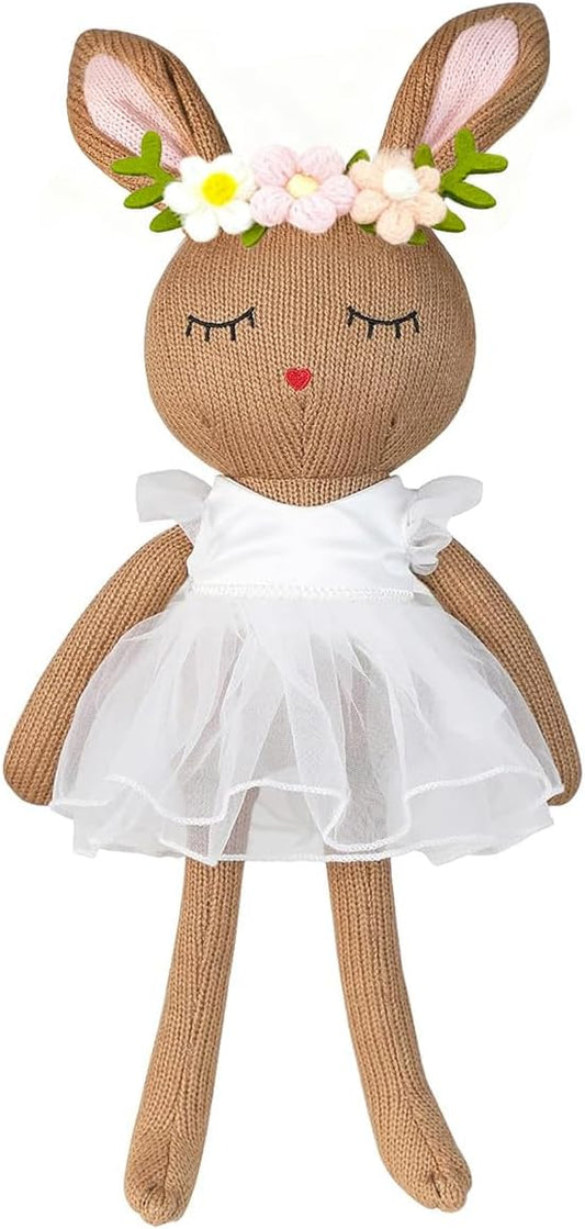 Ballerina Doll Easter Stuffed Animal Bunny Plush Animal Doll, Plush Rabbit Toy Bunnys Stuffed Animals for Girls Easter Animals on Party Birthday Christmas