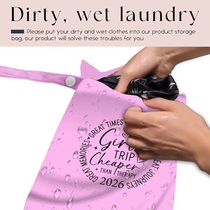 2Pcs Girls Trip Gifts Wet Dry Bag, Aloha Beach Bag Wet Bag Favors, Sunscreen Swimsuit Toiletry Travel Essentials For Women, Beach Travel Laundry bags for Dirty Diaper Swimsuit Gifts