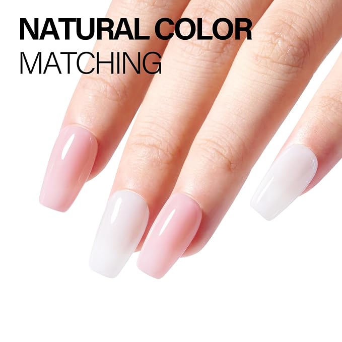 AILLSA Nail Dip Powder Sheer Pink Nail Dipping Powder | Translucent Jelly Nude Pink Dip Powder Colors for Nail Art French Manicure at Home Easy to Use Neutral Dip Powder (1 Oz)