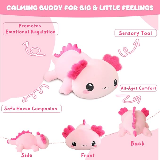 Weighted Stuffed Animals, Axoltol Stuffed Animal with Weighted Beads, Cute Plush Toy Pillow Gifts for Adults Kids Boys Girls