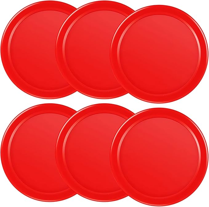 Coopay 3 1/4 Inches Air Hockey Pucks 6 Pack Full Size Heavy Replacement Pucks for Game Tables Equipment Accessories