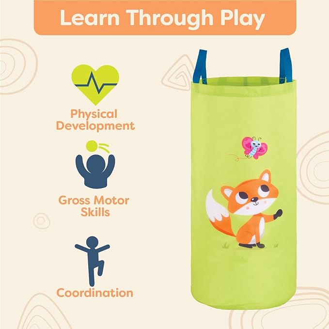 B. toys – 3 Outdoor Games for Kids – Racing Sacks & 3 – Legged Race Bands – Egg – and – Spoon Game – Birthday Party Games – 5 Years + – Outdoor Games Galore