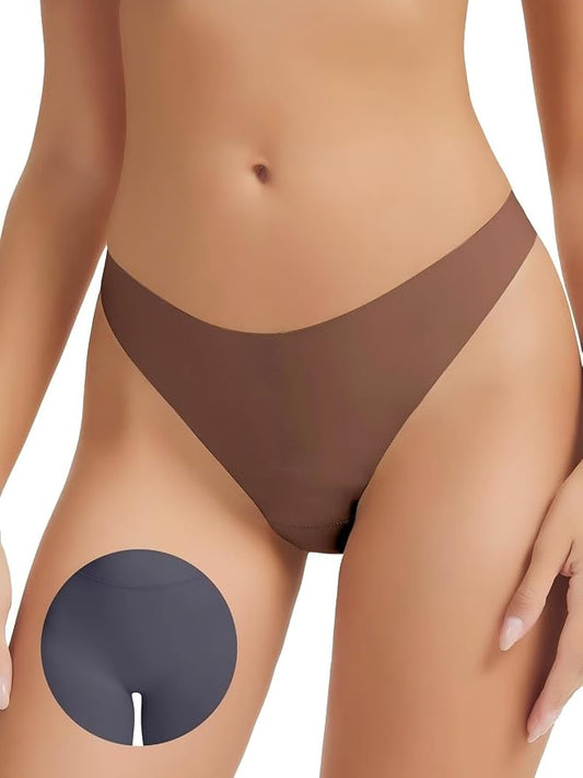 Seamless Camel Toe Thongs for Women Invisible Thong Panty Liners No Show Camel toe G-Strings Workout Underwear