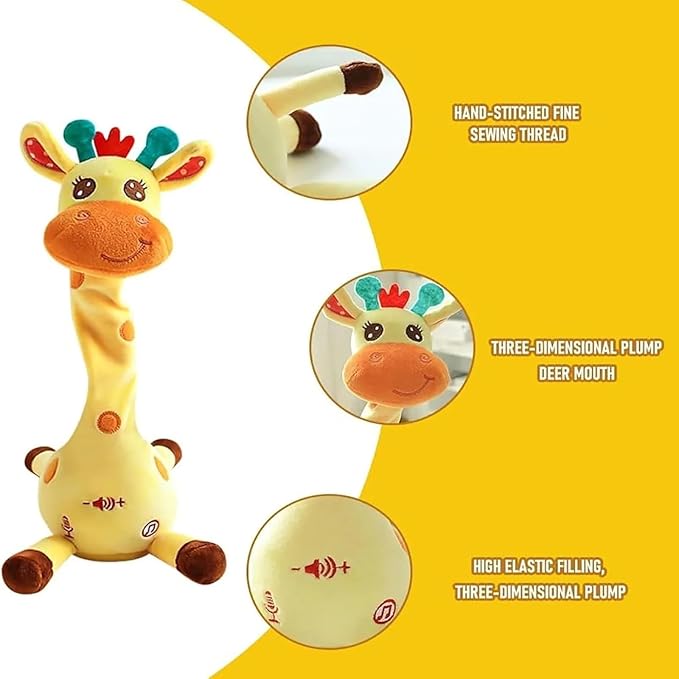 Musical Giraffe Toy, Dancing Talking Giraffe Toy, Stuffed Baby Toy Repeats What You Say, Colorful Glowing Plush Interactive Toys