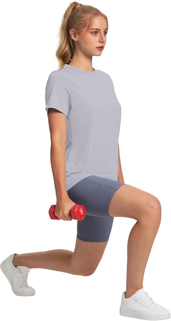 OFEEFAN Workout Tops for Women UPF 50+ Breathable Quick Dry Loose Fit T Shirt Outdoor Yoga Running Hiking Gym Tee Top