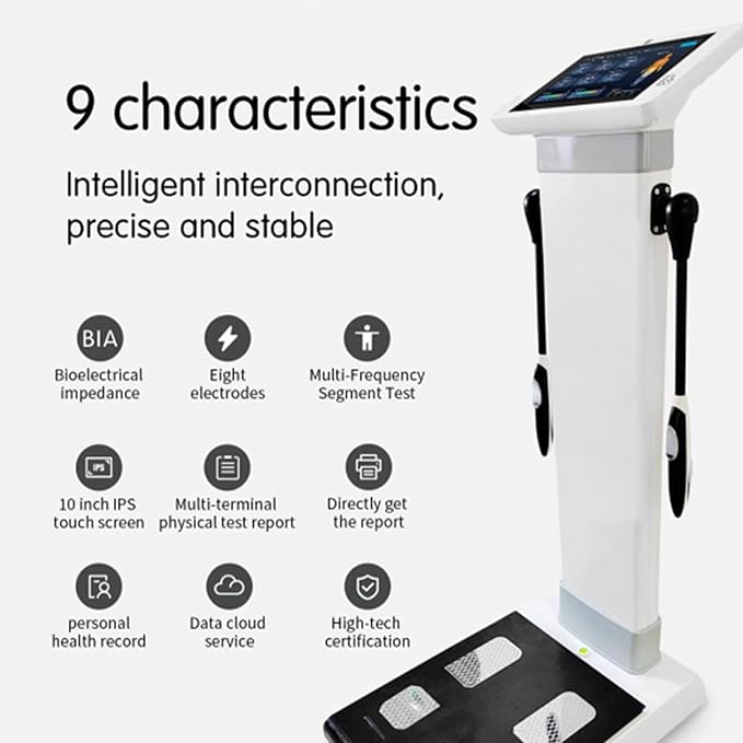 Body Composition Analyzer with 10.1 LCD Display, Muscle Mass Inbody Scale with Printer, Body Digital Scale, Smart Body Health Analyzer, BMI Measurement Tool Bioelectrical Impedance