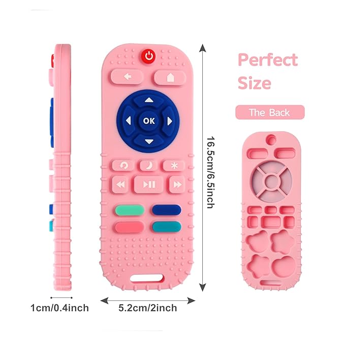 Hooku Silicone Teething Toys for Babies 0-6 Months, Teethers for Babies 6-12 Months, Remote Teether for Baby, Sensory Toys for Babies, Baby Chew Toys
