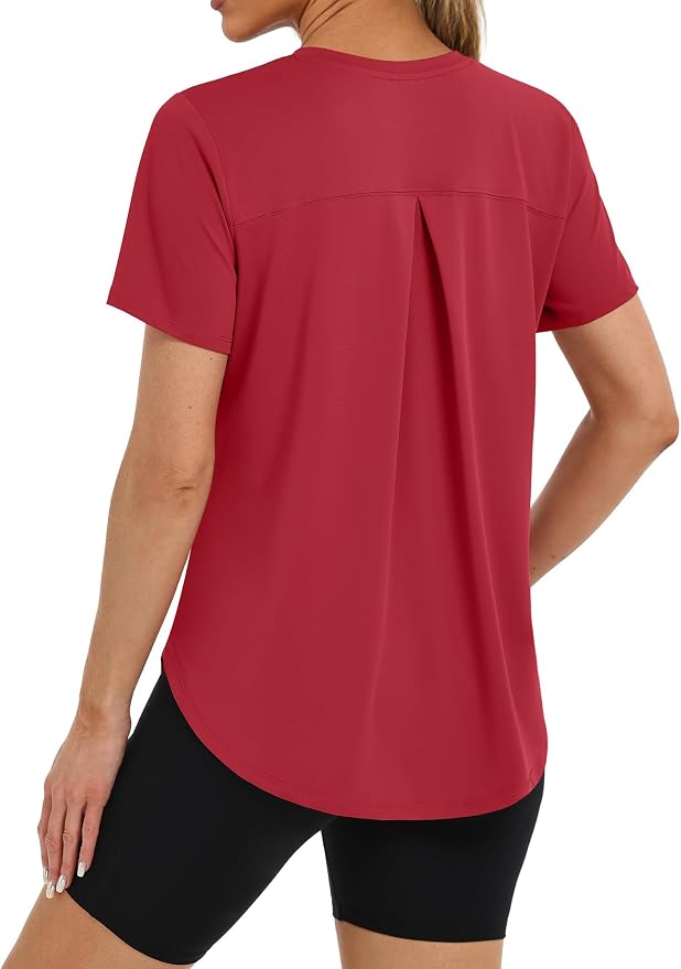 BKRIVE Workout Tops for Women UPF 50+ Quick Dry Shirts (S-3XL) | Ideal for Hiking, Yoga, Running, Gym workouts, Pilstes, Tennis & Travel. Lightweight, Breathable & Moisture wicking