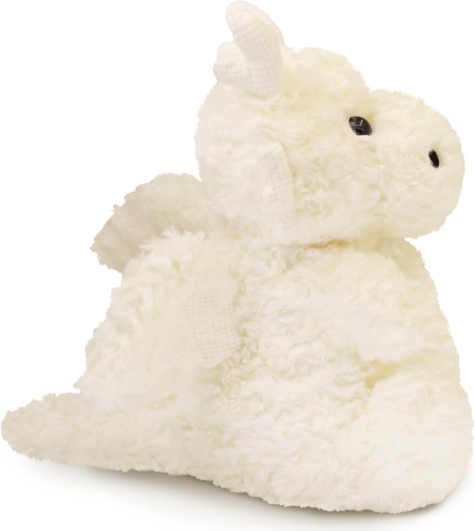 Soft Little Flying Dinosaur Stuffed Plush Pillow, Adorable White Dragon Plush Toy and Birthday Present for Kids, Adults and Collectors(White/19.7in)