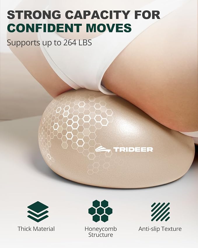 Trideer 9-Inch Pilates Ball, Small Exercise Ball for Yoga, Core Training, Physical Therapy, Balance, Stability and Stretching Pilates Equipment with Inflation Straw