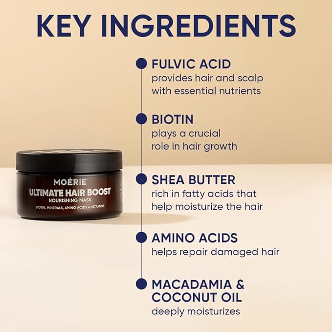 Moerie Shampoo and Conditioner Plus Hair Mask and Hair Spray Mega Pack – The Ultimate Hair Care Set – For Longer, Thicker, Fuller Hair - Volumizing Hair Products – Paraben & Silicone Free - 8 items