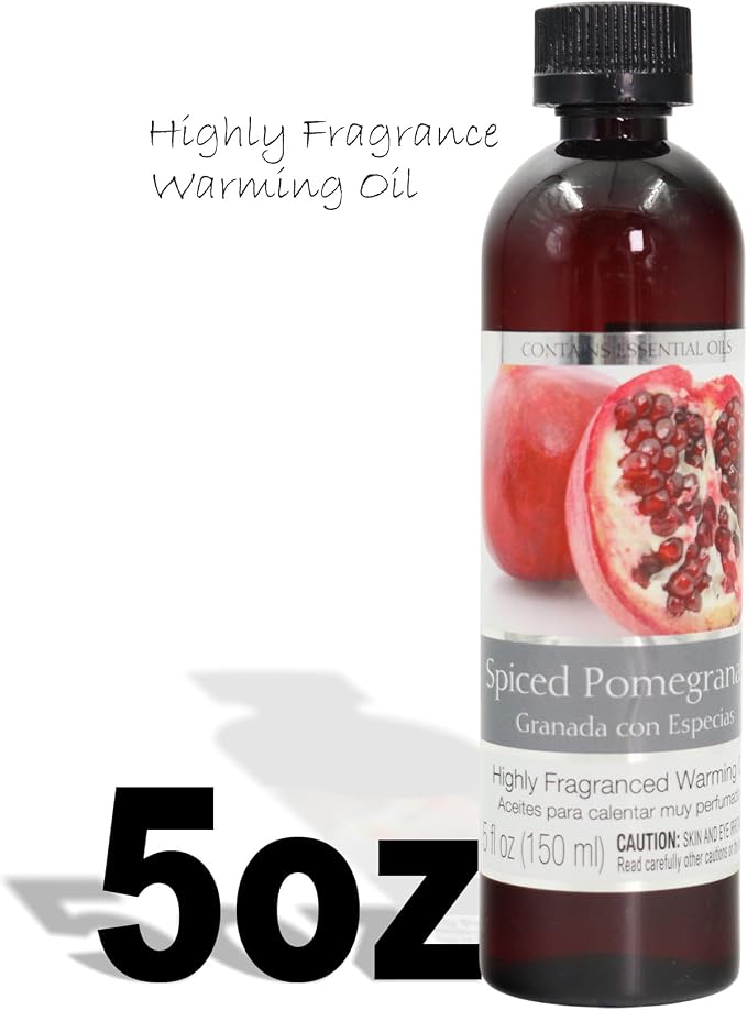 Hosley Spiced Pomegranate Fragrance Warming Oils, Set of 2, 5oz Each. Ideal Gift for Weddings, spa, Reiki, Meditation, Bathroom Settings.P1