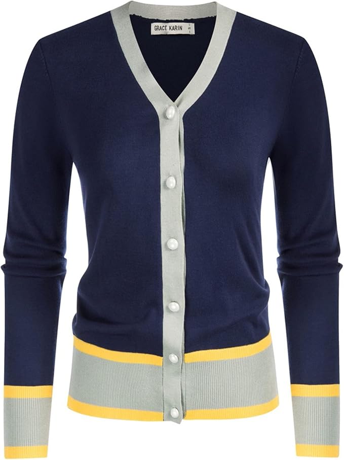 GRACE KARIN Cardigan Sweaters for Women Lightweight Long Sleeve Cropped Cardigan Summer Fall Fashion Clothing Outfits Shrug