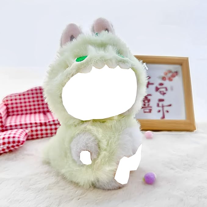 Designer Clothes for Dolls Accessories15cm /17cm Doll Clothing Set Replacement Pink Outfit 5Pcs Set (Green Dinosaur Style)