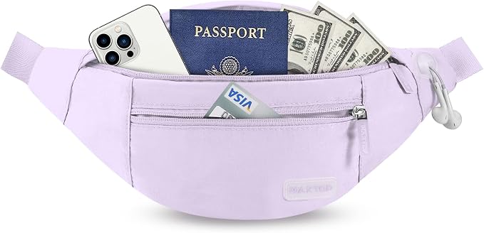 MAXTOP Large Crossbody Fanny Pack with 4-Zipper Pockets,Gifts for Enjoy Sports Festival Workout Traveling Running Casual Hands-Free Wallets Waist Pack Phone Bag Carrying All Phones