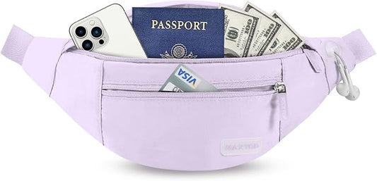 MAXTOP Large Crossbody Fanny Pack with 4-Zipper Pockets,Gifts for Enjoy Sports Festival Workout Traveling Running Casual Hands-Free Wallets Waist Pack Phone Bag Carrying All Phones