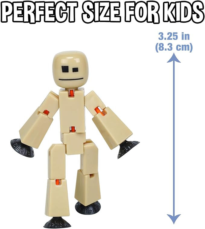 Zing StikBot Single Pack - Includes 1 StikBot - Collectible Action Figures and Accessories, Stop Motion Animation, Ages 4 and Up (Sand)