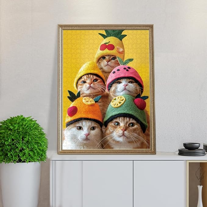 500 Pieces Large Size Jigsaw Puzzles for Adults and Teens and Kids Family Happy Games Funny Cats' Party [Larger Pieces] (Cat's Party)