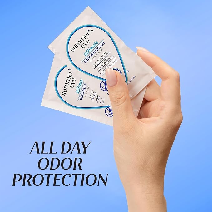 Summer’s Eve Ultimate Odor Protection Feminine Cleansing Wipes, On the Go Intimate Body Wipes, Individually Wrapped, with Boric Acid Complex, pH Balanced, 12 Count (Pack of 6)