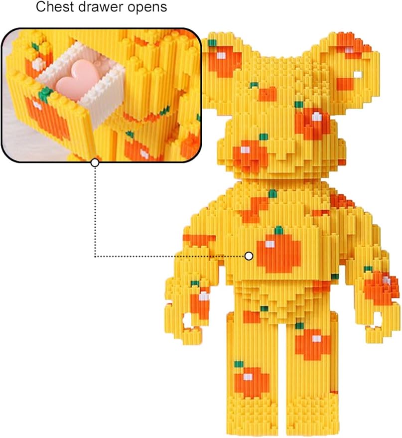GAMTIM Animal orangeBear Bear Model Set,(4180Pieces) –Ornaments Building Blocks