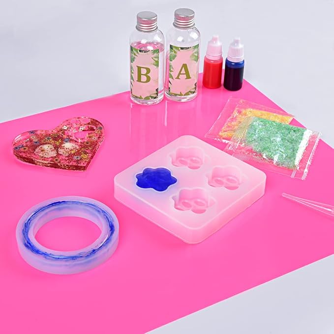 Silicone Mat, IKOCO 15.7"x 11.8" Silicone Craft Mat for Playdough A3 Large Nonstick Resin Molds Sheets for Epoxy Resin Jewelry Casting