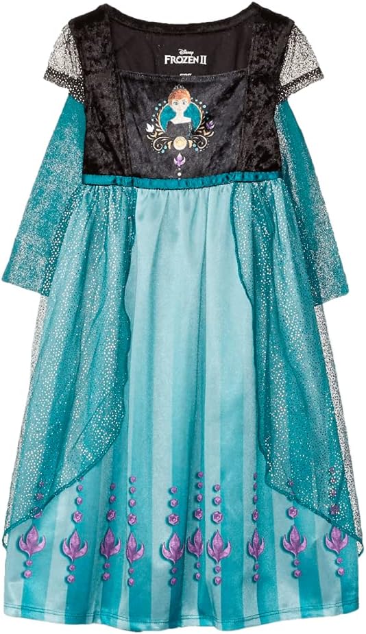 Disney Girls' Princess Dress Nightgown, Fantasy Gown, Soft & Cute Pajamas for Kids