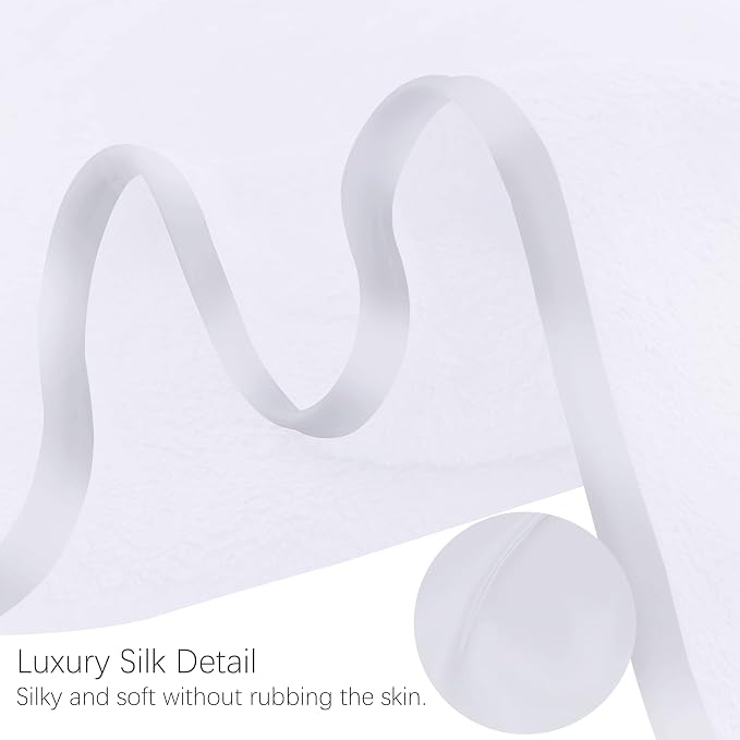 TENSTARS Luxury Silk Hemming Towel Set - Light Thin Quick Drying - 2 Bath Towels 2 Hand Towels 2 Washcloths - Ultra Soft Microfiber Towel for Bath Fitness, Sports, Yoga, Travel (White 6 Pieces)
