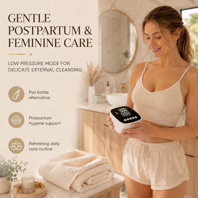 Electric Enema Kit with Dual Nozzles, 100-Level Pressure Control, Coffee Enema & Colon Cleansing System for Women Men, Peri Bottle Postpartum Alternative,LCD Display,Rechargeable External Water Supply