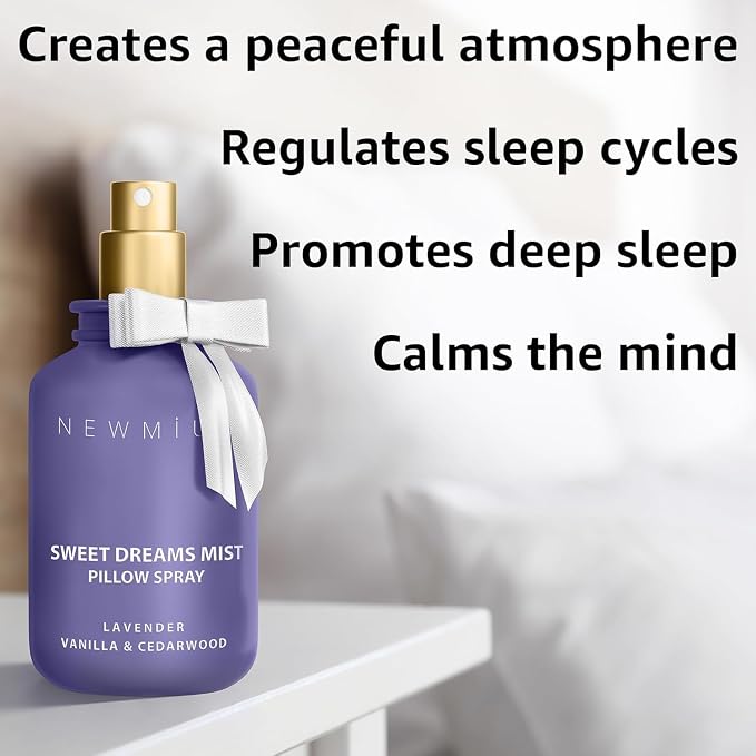 Sweet Dreams Sleep Pillow Spray Lavender Vanilla Cedarwood Essential Oil Aromatherapy Mist Calming Stress Relief Bedtime Shower Spray Self Care Gift