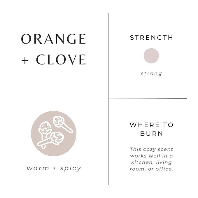 Slow North Orange + Clove Candle - Essential Oils and Pure Soy Wax Candle in a Reusable Frosted Glass Jar - A Unique and Mindful Scented Candle Hand-Poured in the USA (8 oz)