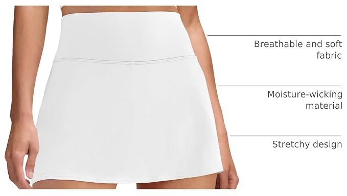 Womens Skort Tennis Skirt with Pocket Shorts | Mini Golf Skirts, High Waisted, Built-in Shorts, Soft Comfortable Fabric, for Summer Casual, Athletic Workout, Pickleball
