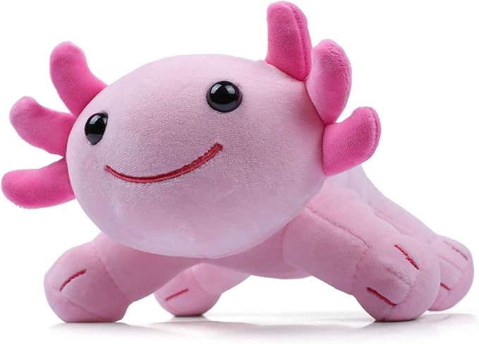 Axolotl Plush Toy, 10.8” Soft Cute Axolotl Stuffed Cotton Plush Pillow Kawaii Salamander Animal for Boys Girls Kids Gift (Pink)