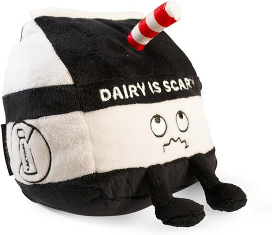 Milk Carton Plushie - Dairy is Scary Punny Milk Plush, Dairy Themed Gift, Food Plush Toy for Gifting
