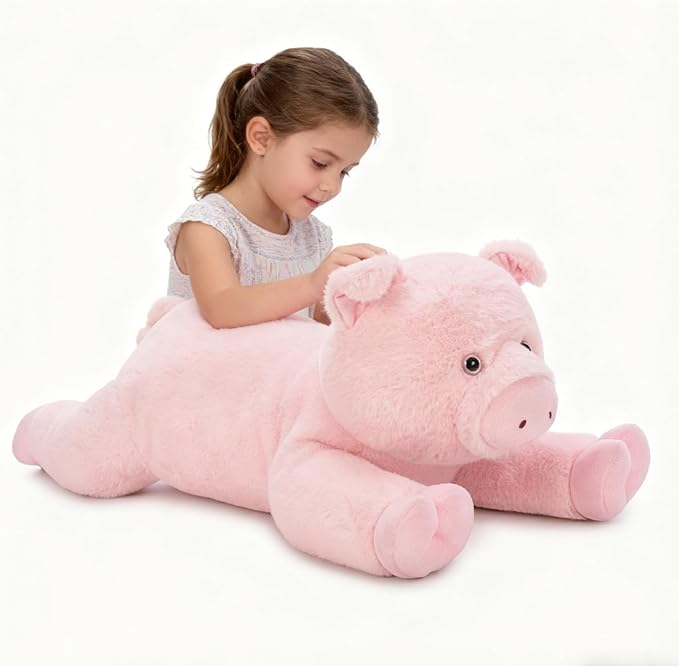 MaoGoLan Giant Pig Stuffed Animal Plush Toy, 31.5 Inches Oversize Soft Pig Plushie for Kids Girls Boys, Snuggle Cute Stuffed Farm Animal Gift for Christmas Birthday
