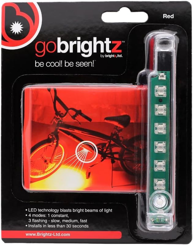 Brightz GoBrightz LED Bike Frame Light - Glowing Bike Underglow Light Bar for Night Riding - 4 Modes Flashing or Steady Glow - Cool Bicycle Lights for Kids, Teens & Adults - Be Cool, Be Safe, Be Seen