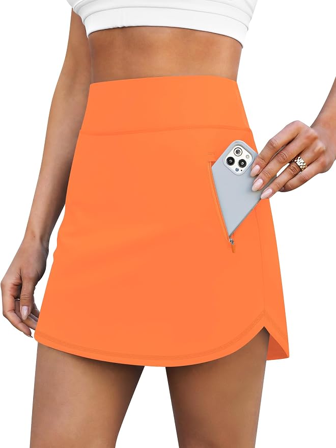 LouKeith Golf Skirts for Women Tennis Skirt with Zipper Pockets High Waisted Running Casual Athletic Skorts Built-in Shorts