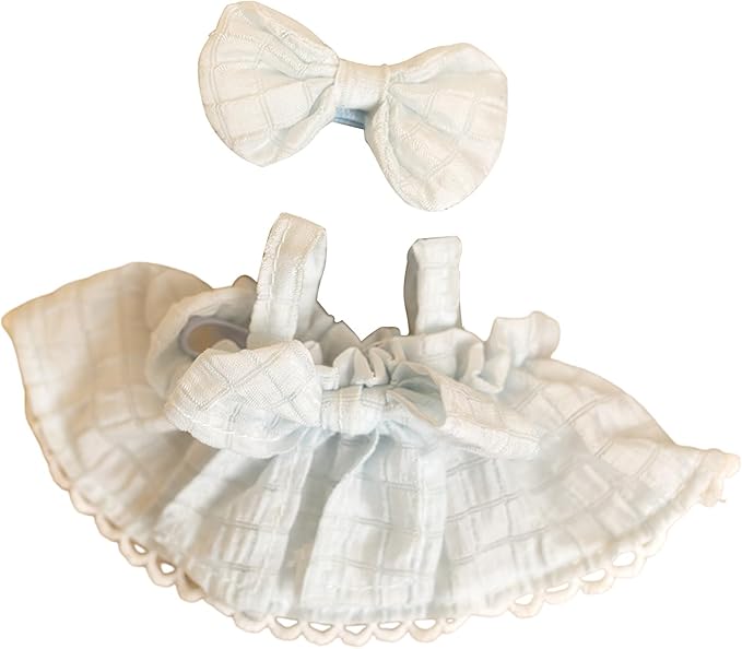 CALEMBOU Plush Doll Clothes, 6.7 Inches Cute Bow Tie Doll Clothes for Plush Doll, Kawaii Doll Accessories Toys Gifts for Girls(Only Clothes) (Blue)