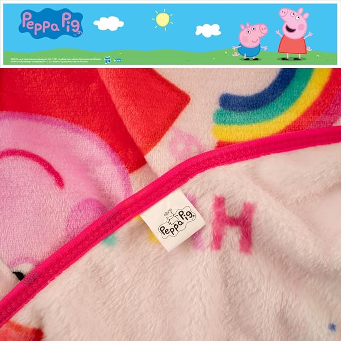 Peppa Pig Kids Bedding Super Soft Cozy Silk Touch Throw, 40 in x 50 in, (Officially Licensed Product) By Franco